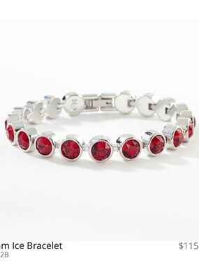Touchstone Siam Red Crystal Tennis Bracelet - Women Jewelry